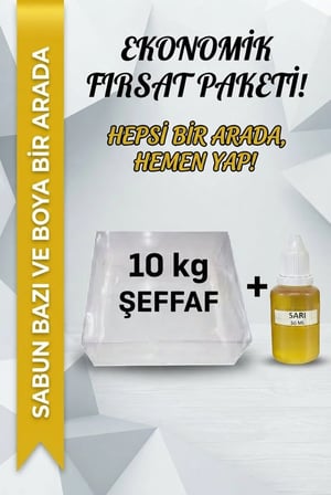 Organik Hekim Şeffaf Sabun Bazı ve Sarı Sabun Boyası Seti 10 kg 30 ml