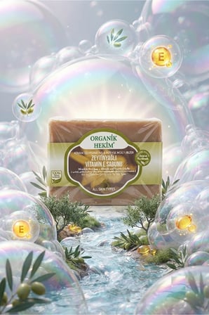 Zeytinyağlı E Vitaminli Doğal Katı Sabun 100 gr | Günlük Cilt Temizliği ve Yoğun Nem Bakımı