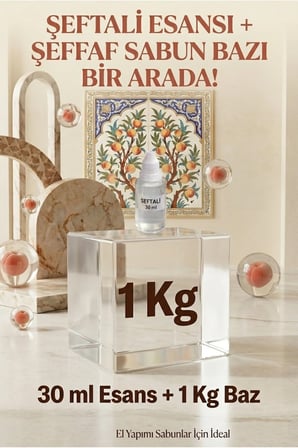 Şeftali Esanslı 1 KG Şeffaf Sabun Bazı Seti Doğal Sabun Yapım Hobi Kiti 2’li