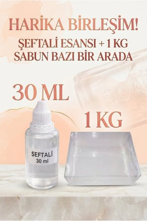 Şeftali Esanslı 1 KG Şeffaf Sabun Bazı Seti Doğal Sabun Yapım Hobi Kiti 2’li
