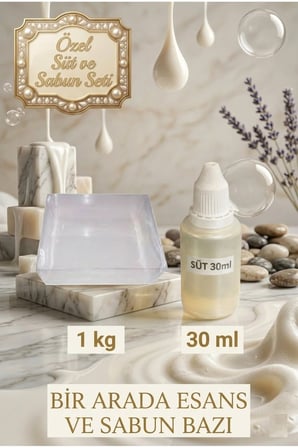 Süt Esanslı 1 KG Şeffaf Sabun Bazı Seti Doğal El Yapımı Sabun Üretim Hobi Kiti 2’li
