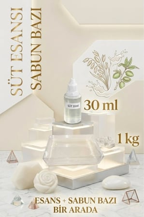 Süt Esanslı 1 KG Şeffaf Sabun Bazı Seti Doğal El Yapımı Sabun Üretim Hobi Kiti 2’li