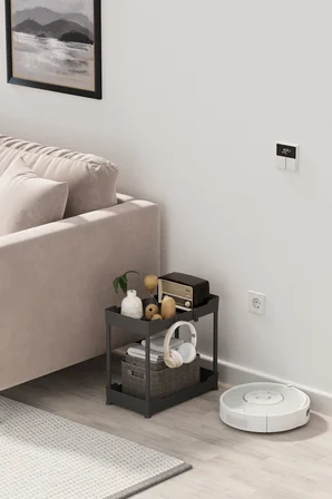 Siyah 2 Katlı Düzenleyici Mutfak ve Banyo Rafı