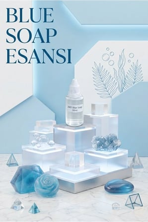 Blue Soap Kokulu Esans 30 ml | Mavi Renk Sabun Boyası 30 ml | Şeffaf Sabun Bazı 500 gr