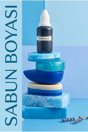 Blue Soap Kokulu Esans 30 ml | Mavi Renk Sabun Boyası 30 ml | Şeffaf Sabun Bazı 500 gr