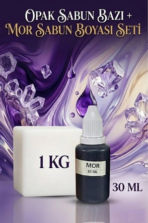 1 KG Opak Sabun Bazı + 30 ML MOR Sabun Boyası | Ferah Tonlu Hobi Sabun Yapım Kiti