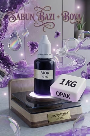 1 KG Opak Sabun Bazı + 30 ML MOR Sabun Boyası | Ferah Tonlu Hobi Sabun Yapım Kiti