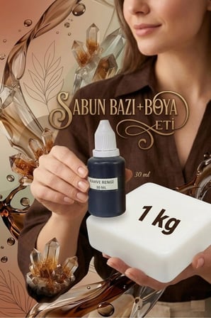 1 KG Opak Sabun Bazı + 30 ML Kahverengi Sabun Boyası | Parlak ve Dikkat Çekici Sabun Kiti