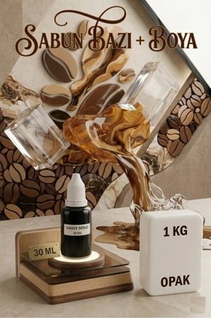 1 KG Opak Sabun Bazı + 30 ML Kahverengi Sabun Boyası | Parlak ve Dikkat Çekici Sabun Kiti