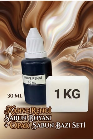 1 KG Opak Sabun Bazı + 30 ML Kahverengi Sabun Boyası | Parlak ve Dikkat Çekici Sabun Kiti