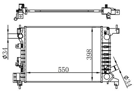 Oris BCH223016 Motor Su Radyatörü Aveo 1.2 1.4 11-Manuel (550x398x16) 95460094