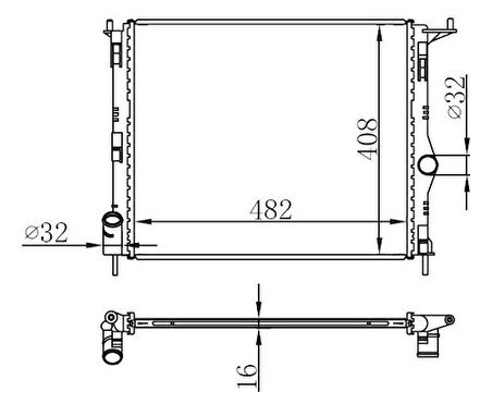 Oris BDC048016 Motor Radyatörü (482x408x16) Logan 1.4 1.6 08-Manuel 8200740000