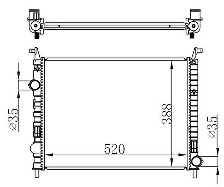 Oris BFI017026 Motor Radyatörü (520x396x26) Albea 1.3D Multijet 02-Manuel 51718100