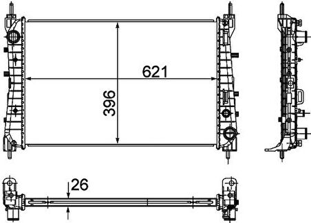 Oris BFI026026 Motor Radyatörü (621x395x26) Linea 1.3 Multijet 07-Manuel 51785200