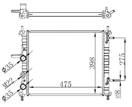 Oris BFI052022 Motor Su Radyatörü Fiat Bravo-Brava-Marea 1.2I-1.4L-1.6L 1996- 46535007