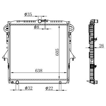 Oris BFR170026 Motor Su Radyatörü Ranger 2.2TDCI 11-Mazda B2199 AB398005DD