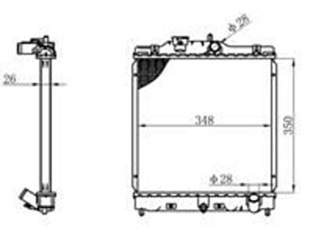 Oris BHN031016 Motor Su Radyatörü Honda Civic 1992-2000 Manuel Vites (350x348x16) 19010P01003