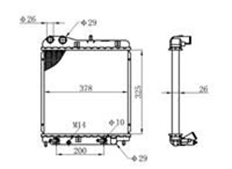 Oris BHN066016 Motor Su Radyatörü Honda Jazz 2002-2008 Manuel Vites (328x378x26) 19010PWAG01
