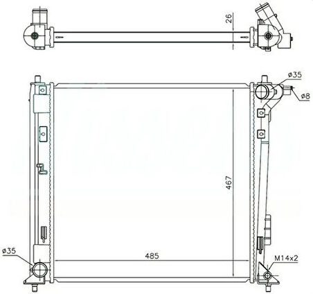 Oris BHY910026 Motor Su Radyatörü Tucson-Sportage 1.6 GDI 2015- 25310D7000