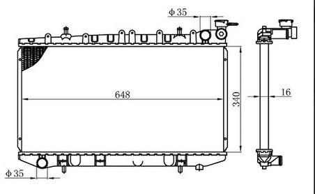 Oris BNI013016 Motor Radyatörü (340x648x16) Primera P10 90-Manuel 2141064J00