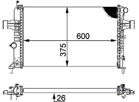 Oris BOP138016 Motor Radyatörü (600x368x16) Astra G 98-Manuel 1300190