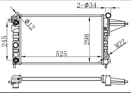 Oris BOP178022 Radyatör Brazing At 525X298X22 Vectra A 88 130088