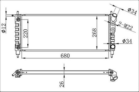 Oris BOP184026 Motor Radyatörü (680x268x26) Corsa B 93- 1300175
