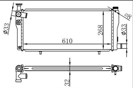 Oris BPE007032 Motor Su Radyatörü 205GTI 1.6 1.9 Çift Fanlı (Brazing) 1300.K6