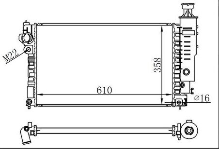 Oris BPE013022 Radyatör Brazing Mt 610X358X22 405 1.6 92 63527 1301G8