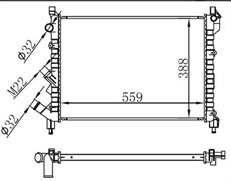 Oris BRN001026 Motor Su Radyatörü Laguna I 1.8 2.0 Brazing 94- 7701038237