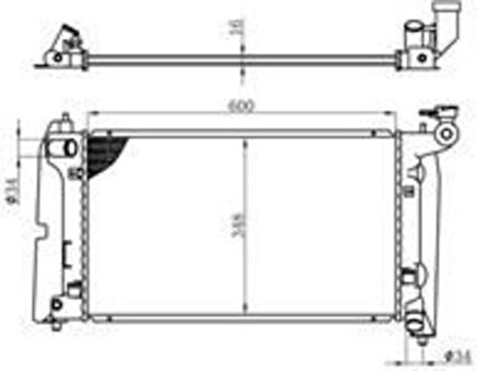 Oris BTO065016 Motor Radyatörü (600x348x16) Corolla 1.4L 1.6L 01-Manuel 1640020000