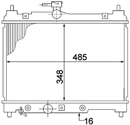 Oris BTO126016 Motor Radyatörü (350x488x16) Yaris 1.0L 99-Otomatik 1640020000
