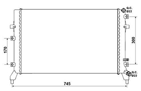 Oris BVW022018 Motor Radyatörü (625x408x18) Manuel Golv VI 1K0121251BN