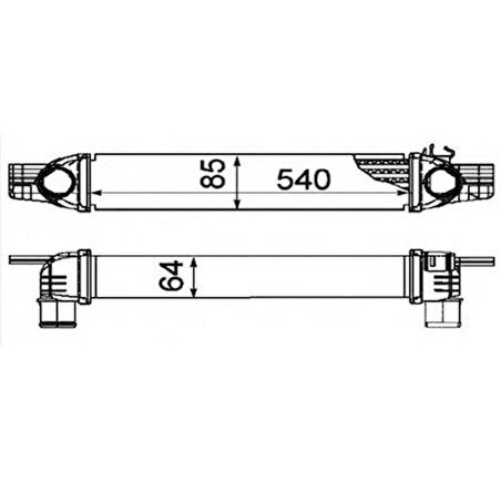 Oris IFI003064 Turbo Radyatörü (Intercooler) Nemo-Bipper-Fiorino 1.3JTD Bipper-Nemo 1.4HDI Ölçü (540x85x64) 0384.L7