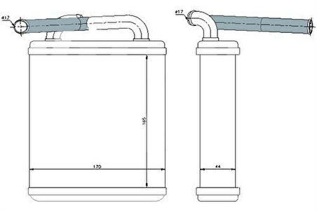 Oris KHY038026 Kalorifer Radyatörü Hyundai H100 Minibüs 1994-2005 Klimalı (163x165x42) 9721143030