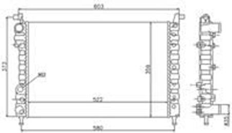 Oris MFI067023 Motor Radyatörü (522x359x23) Palio 1.2I 1.4L 1.6L 96-Manuel 46417100