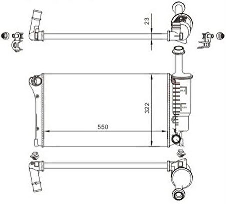 Oris MFI378023 Radyatör Mechanıcal Mt 550 322 23 Panda 1.2I 03 617852 51779915
