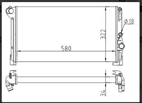 Oris MFI494034 Radyatör Mechanıcal Mt 580 322 34 Punto-Idea 1.3 MJTD 04 Lancia Y 1.3MJTD 03 68806 51734092