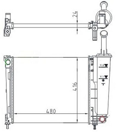 Oris MFI574024 Radyatör Mechanıcal Mt 480 416 24 Lancia Y 1.2I 2011 617873 51839665