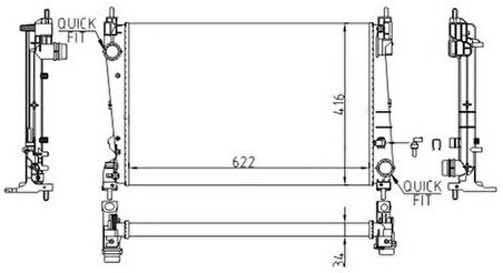 Oris MOP548034 Radyatör Mechanıcal Mt 622 416 34 Corsa D 1.4L 06 630755 1300337