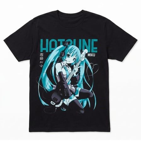 Hatsune Miku Tişört Siyah