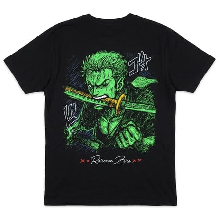 One Piece Zoro Tişört Siyah