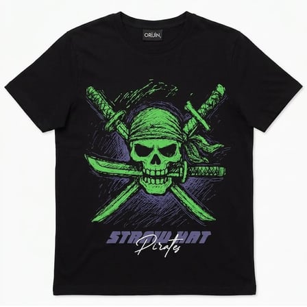 One Piece Zoro Tişört Siyah