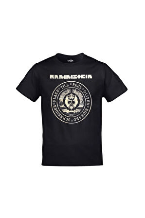 Unisex Siyah Rammstein Baskılı Tshirt