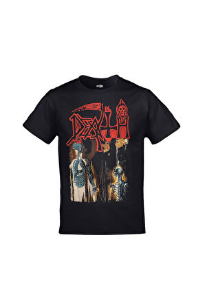 Death Human Ön Arka Baskılı Unisex Siyah Tshirt