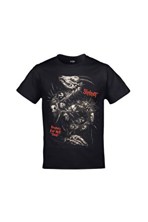 Slipknot Prepare For Hell Tour Baskılı Unisex Siyah Tshirt