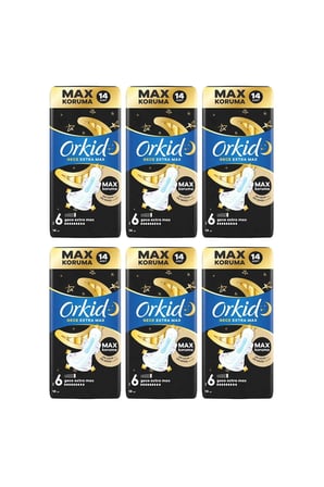 OrkidHijyenik Ped Ultra Gece Ekstra Max 14' lü 6 Adet
