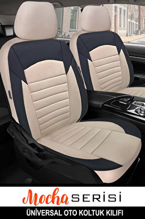 Ford Mondeo Selective 2.0i Ecoboost240p.shift 2012 Trend Serisi uyumlu 5 koltuk Tay Tüyü Oto Koltuk KılıfıSİYAH-BEJ