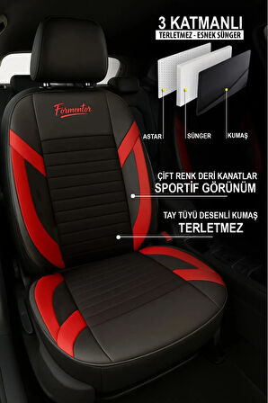 Chevrolet Sonic I Sedan Facelift 2016 1.8 (138 Hp) 2017 UYUMLU FORMENTOR SERİSİ TAM SET TAY TÜYÜ OTO KILIF KIRMIZI