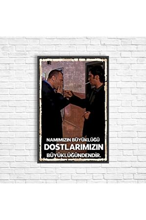 Kurtlar Vadisi Retro Ahşap Poster